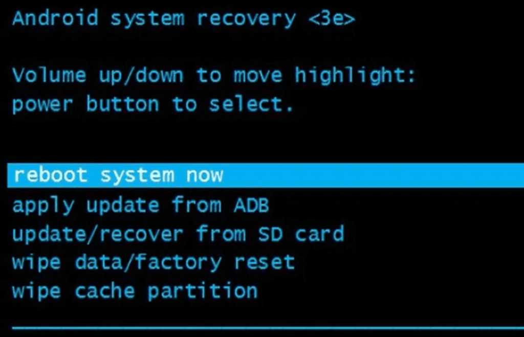 Wipe data Android - Перезагрузка устройства